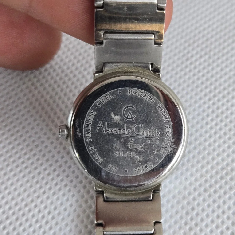 Alexandre Christie 8053L Watch Womens Silver Blue Dial Sapphire 5.5